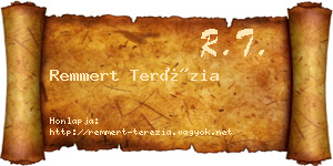 Remmert Terézia névjegykártya